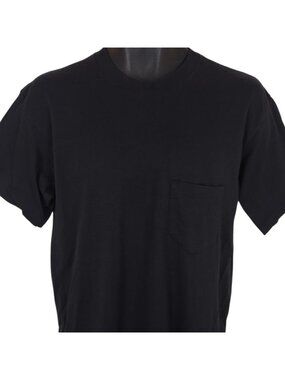 Vintage Blank Pocket T Shirt Mens Size Large Black 80s Made In USA